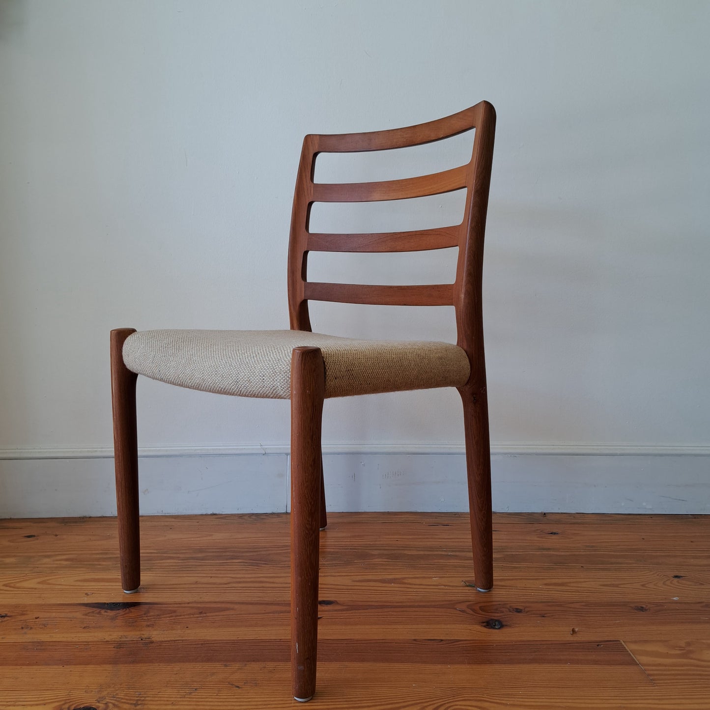 Wood-Frame Chairs with Canvas Seat